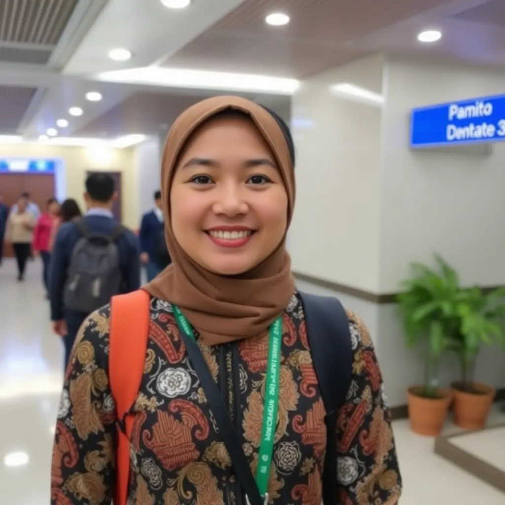 Foto profil seorang pria muda dengan kacamata tersenyum di latar belakang kantor