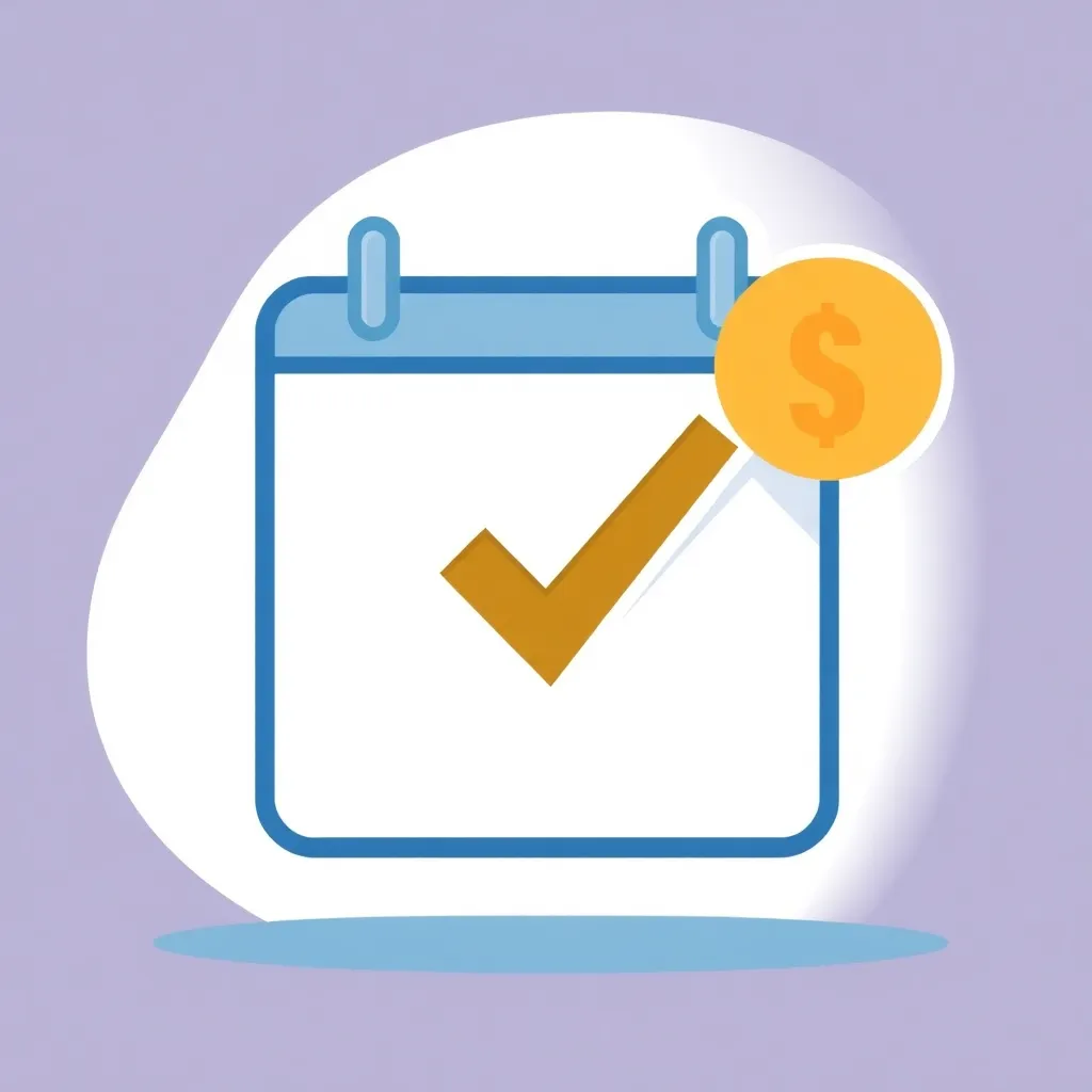 Illustration of a calendar with a checkmark symbolizing daily check-in rewards
