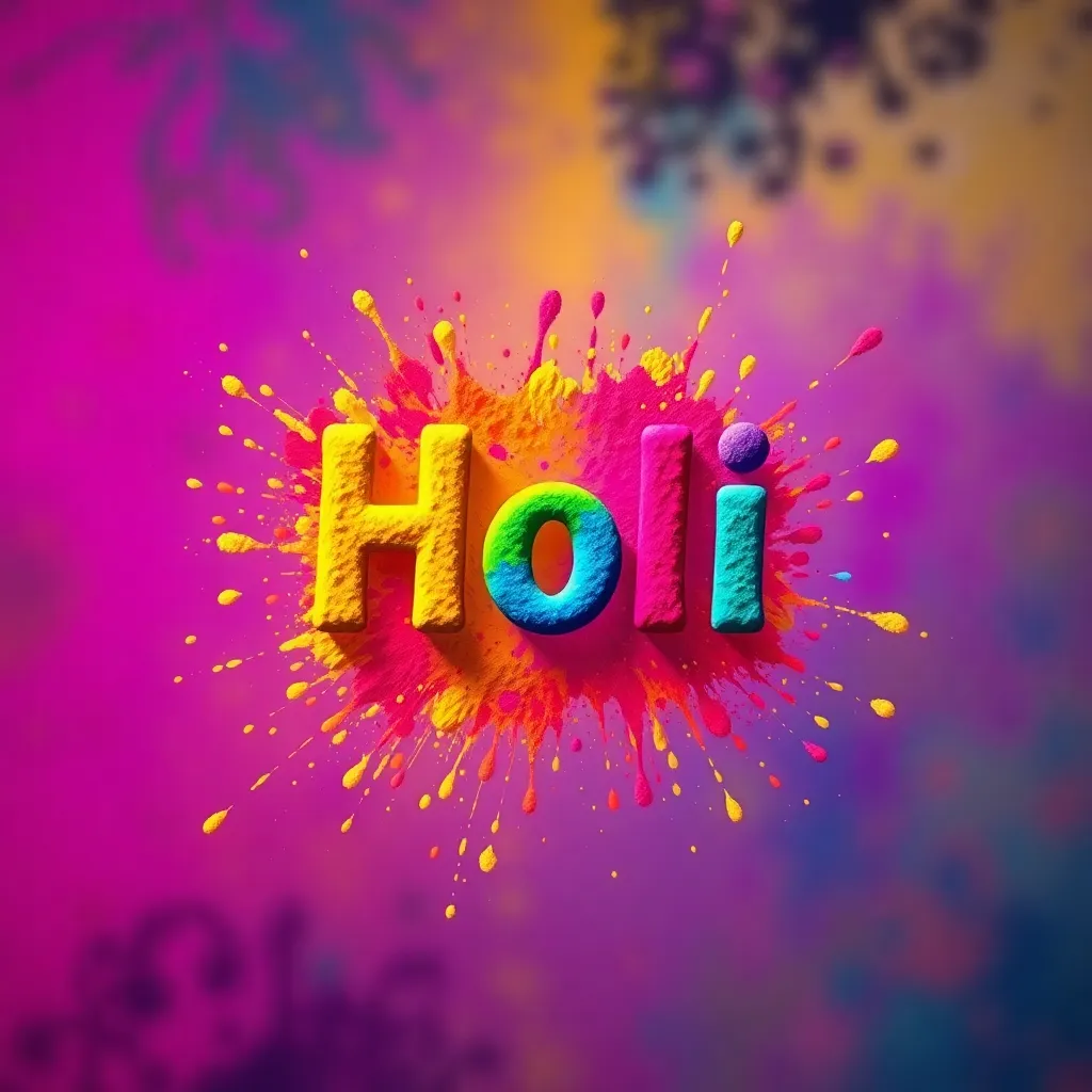 Colorful Holi festival splash with text Holi Color Cash