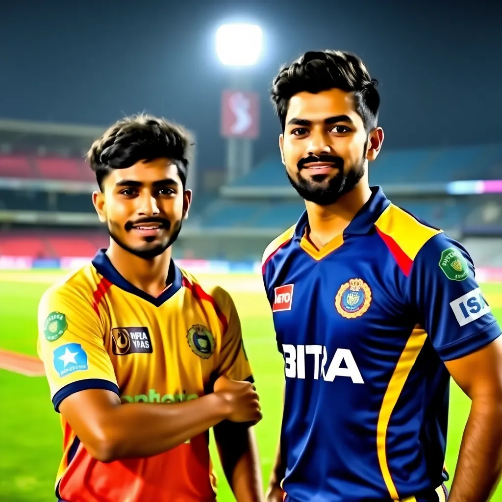 Kunal Singh Rathore making his IPL 2025 debut alongside Nitish Rana on the cricket field