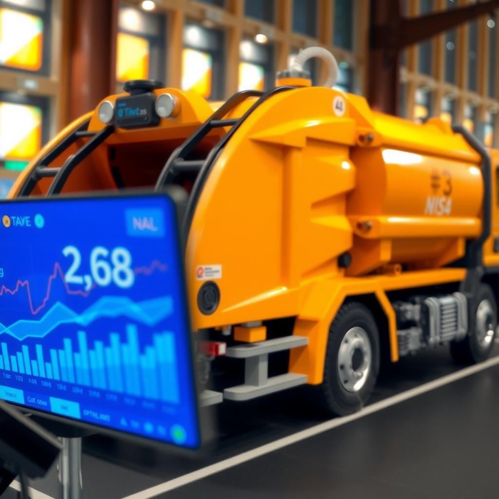 Real-time data analytics system monitoring waste collection trucks