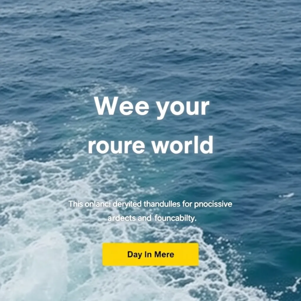 Screenshot of Minimal website with ocean background, white text, and a yellow call to action button