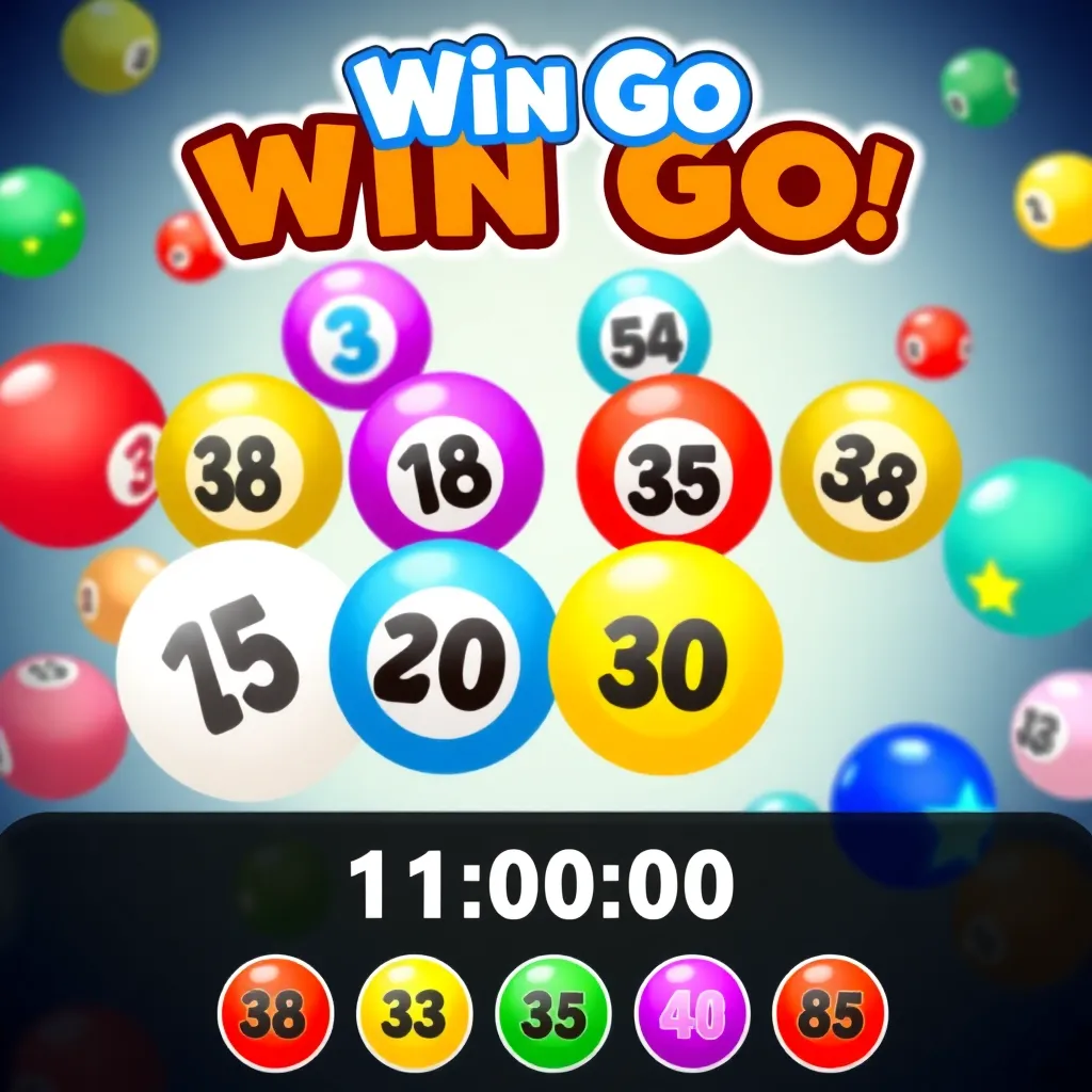 Screenshot of Win Go lottery game interface showing colorful lottery balls and a timer