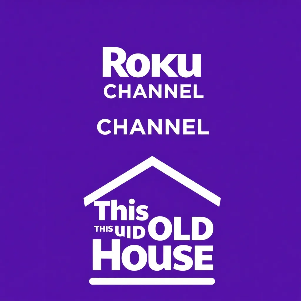 The Roku Channel and This Old House logos on purple background