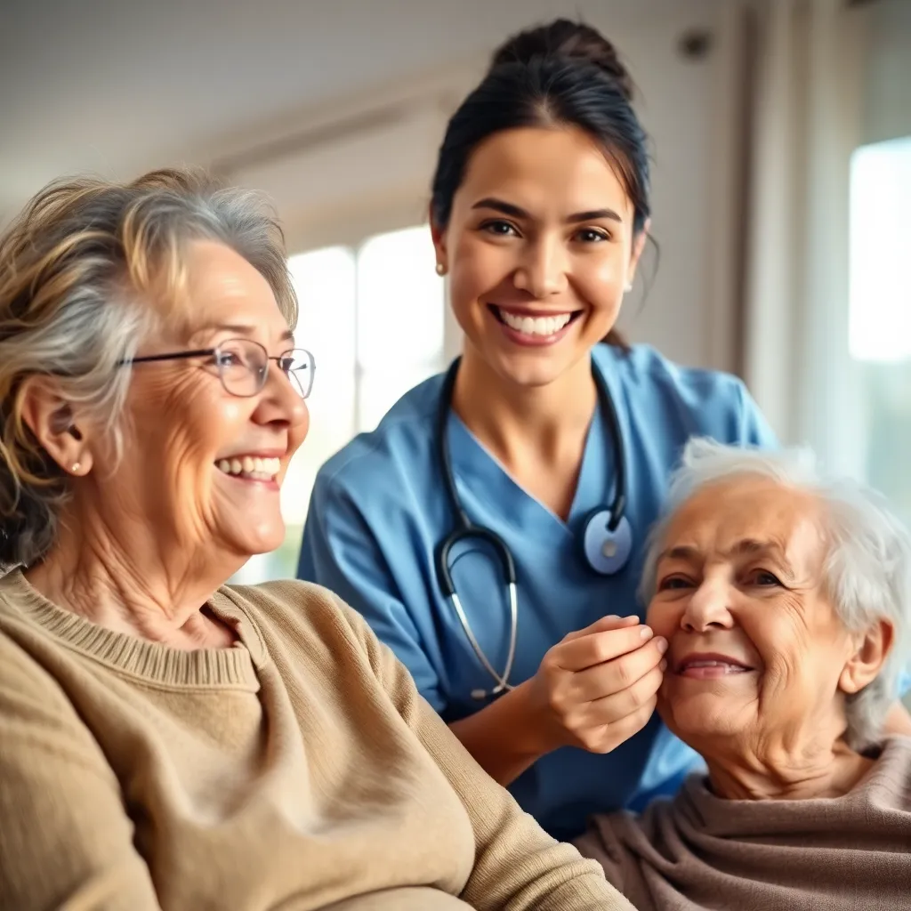 Certified caregiver assisting an elderly patient