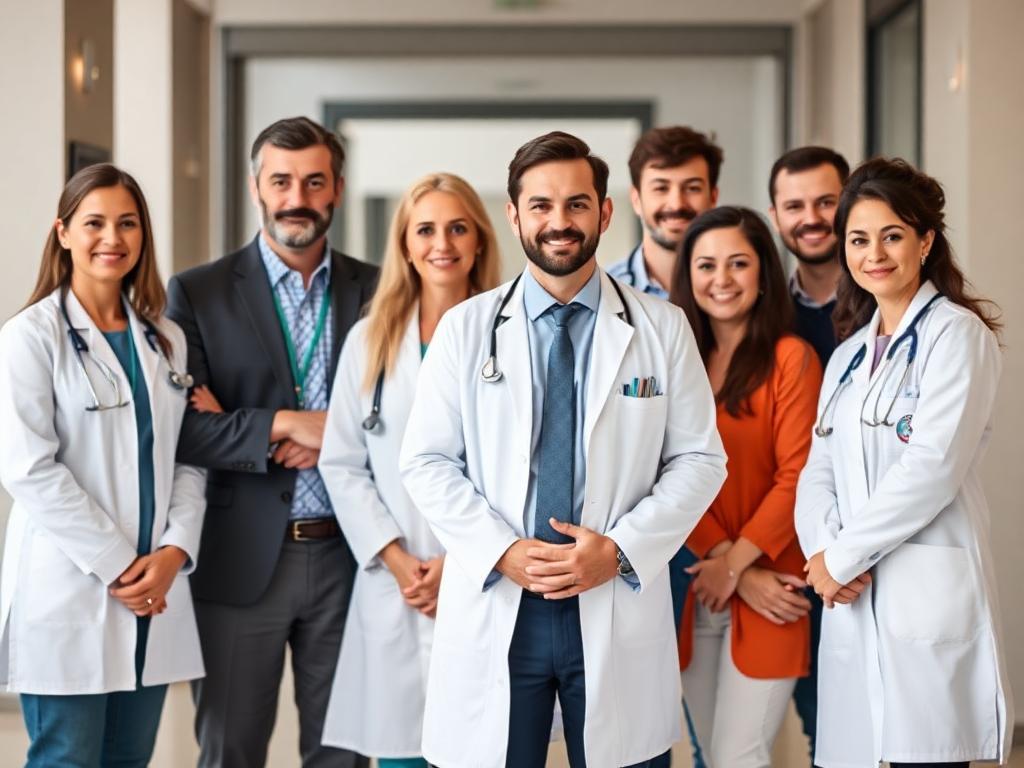 Professional team providing cleaning and health care services