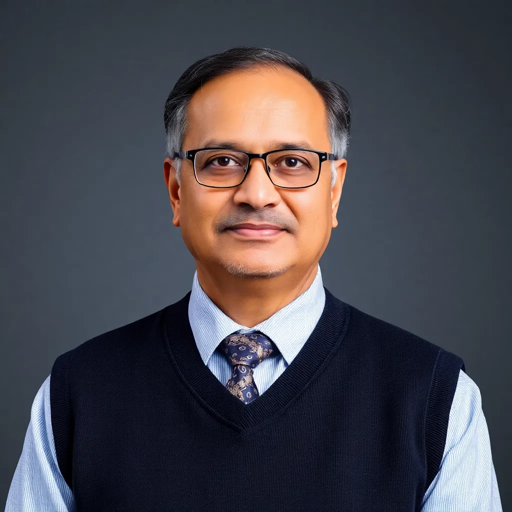 Portrait photo of Prof Dr Debabrata Mukherjee in grey background