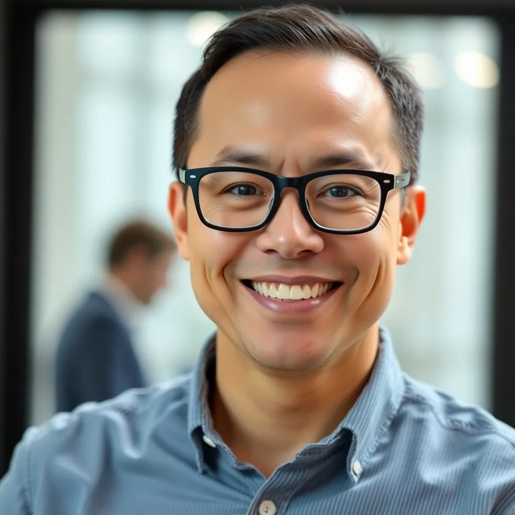 Portrait of a professional academic coach tutor with glasses and a friendly smile