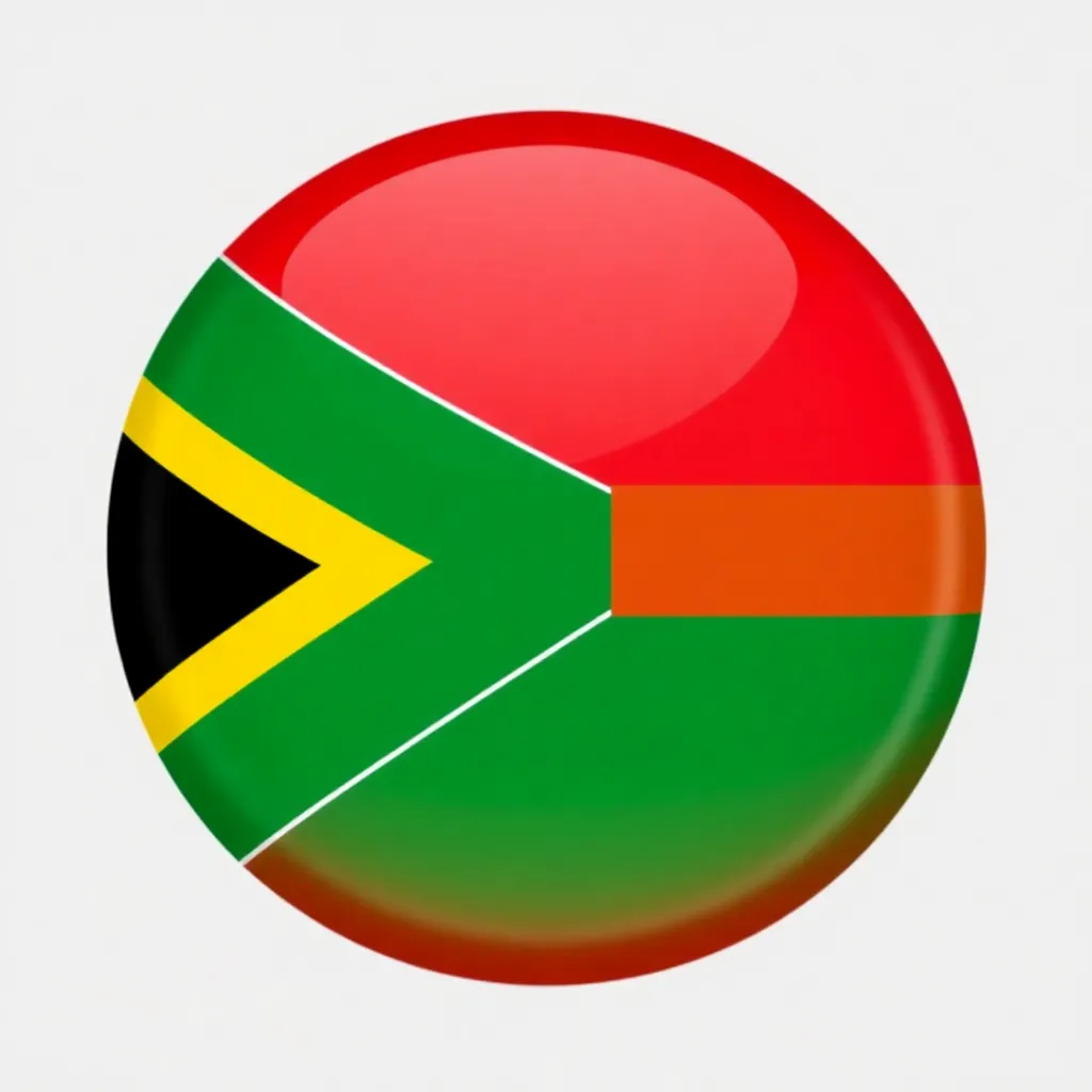 South Africa flag round icon