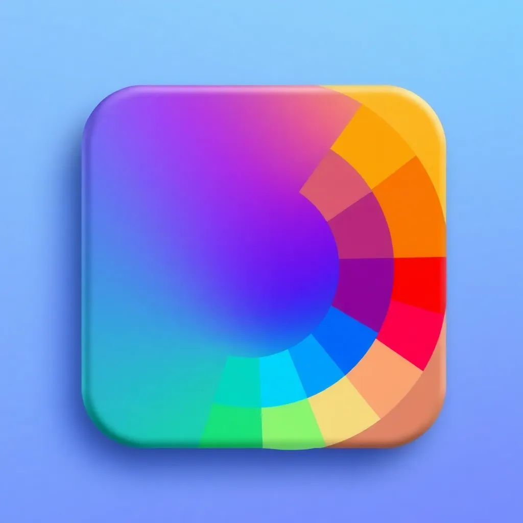 Icon showing a vibrant color palette symbolizing color enhancement