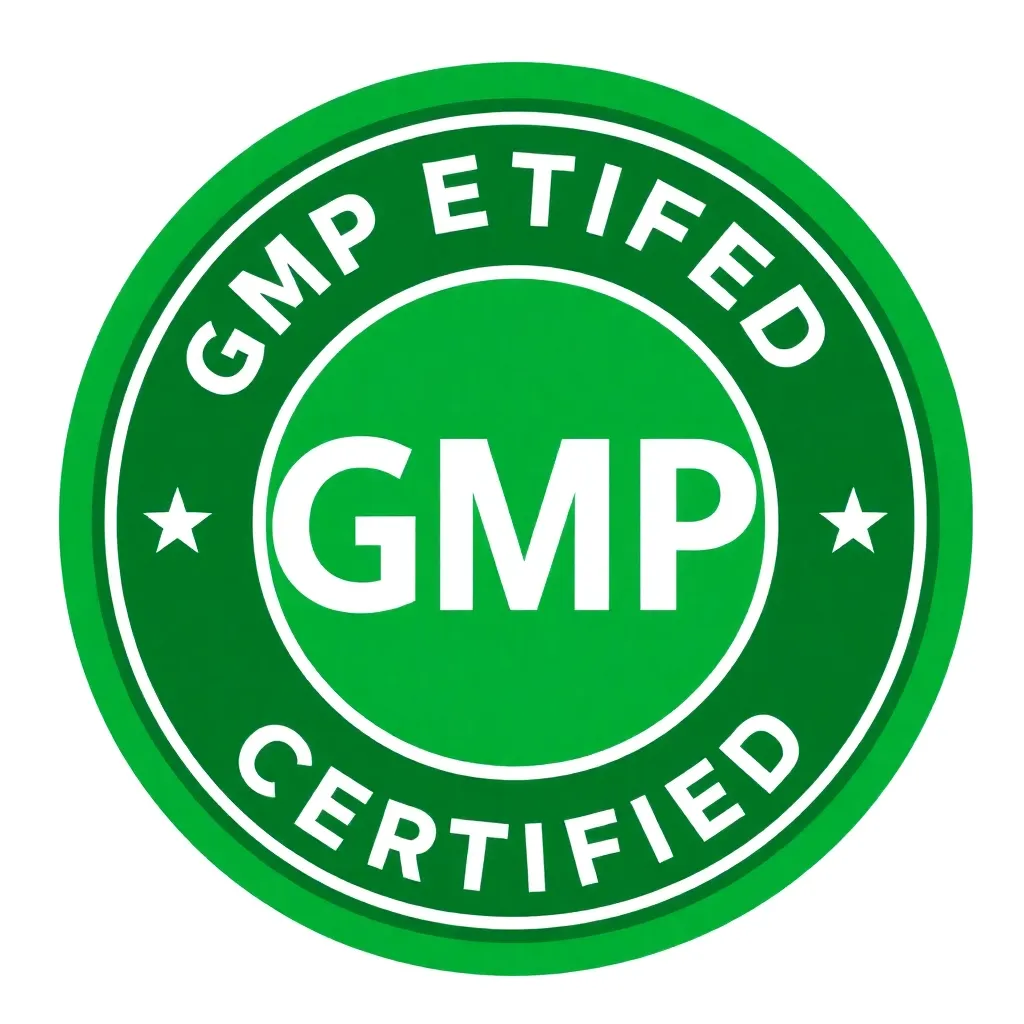 GMP Certified badge, circular green and white