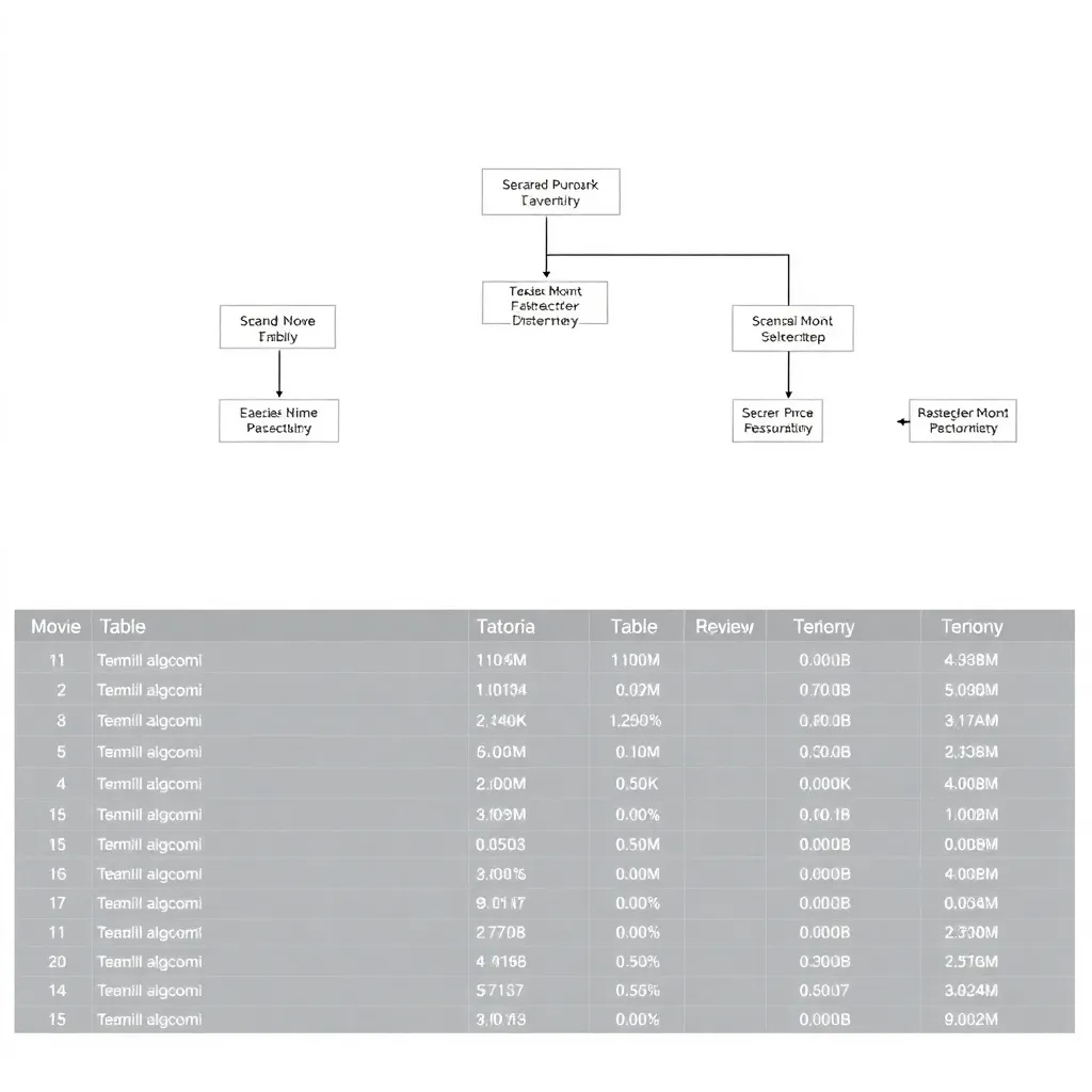 Diagram relasi database antara tabel Movie dan Review dengan atribut lengkap