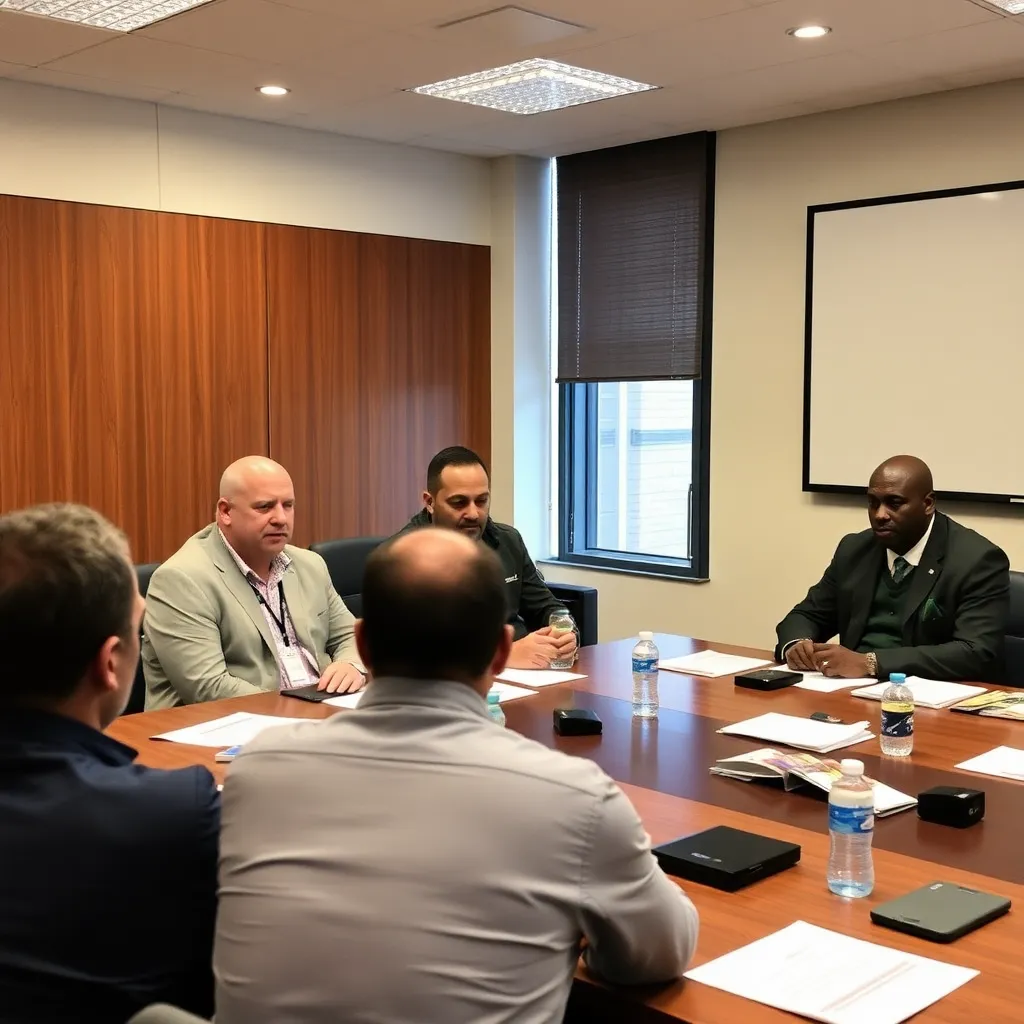 South African Cricketers Association officials in a meeting discussing player safety measures