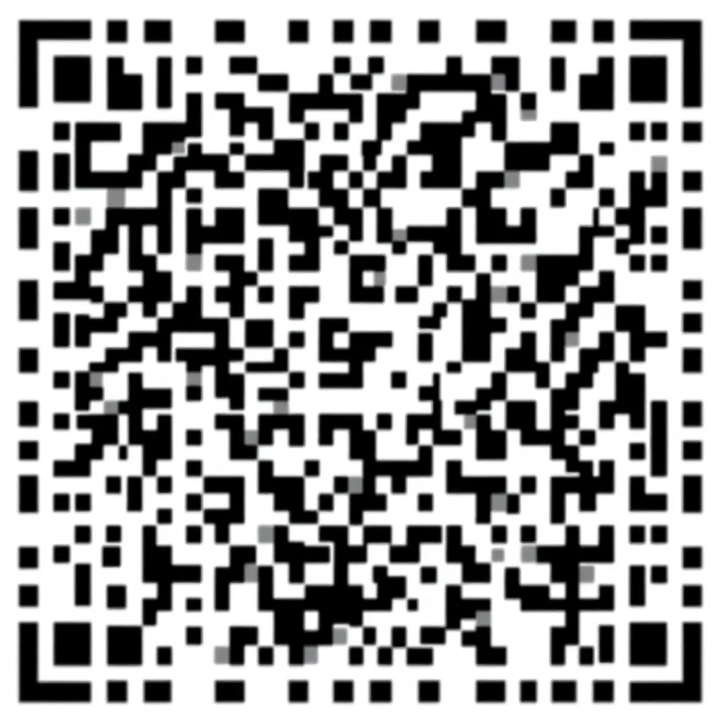 QRIS code black and white square pattern for digital payment scanning on white background