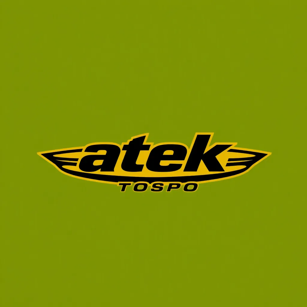 Logo Atek Motosport hitam dengan tulisan AM berwarna kuning emas