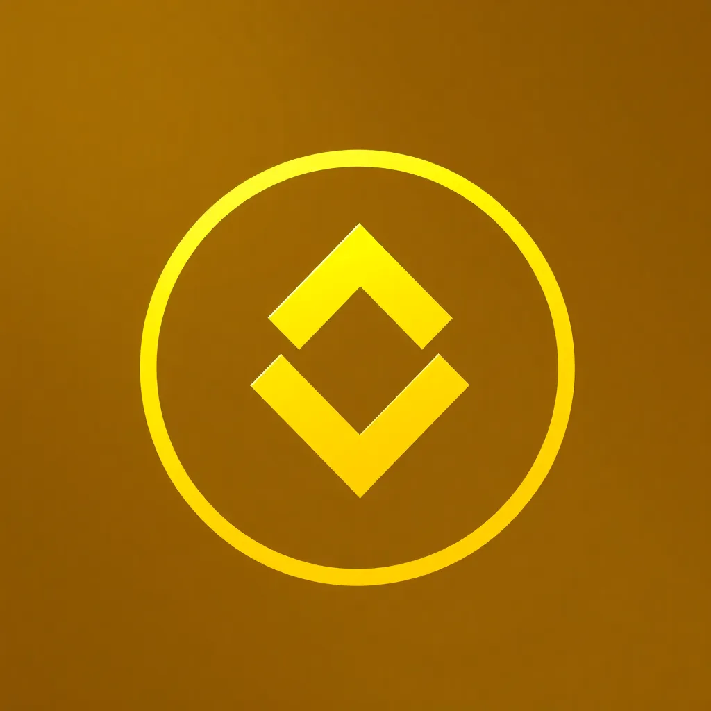 Binance logo coin icon in yellow and white colors