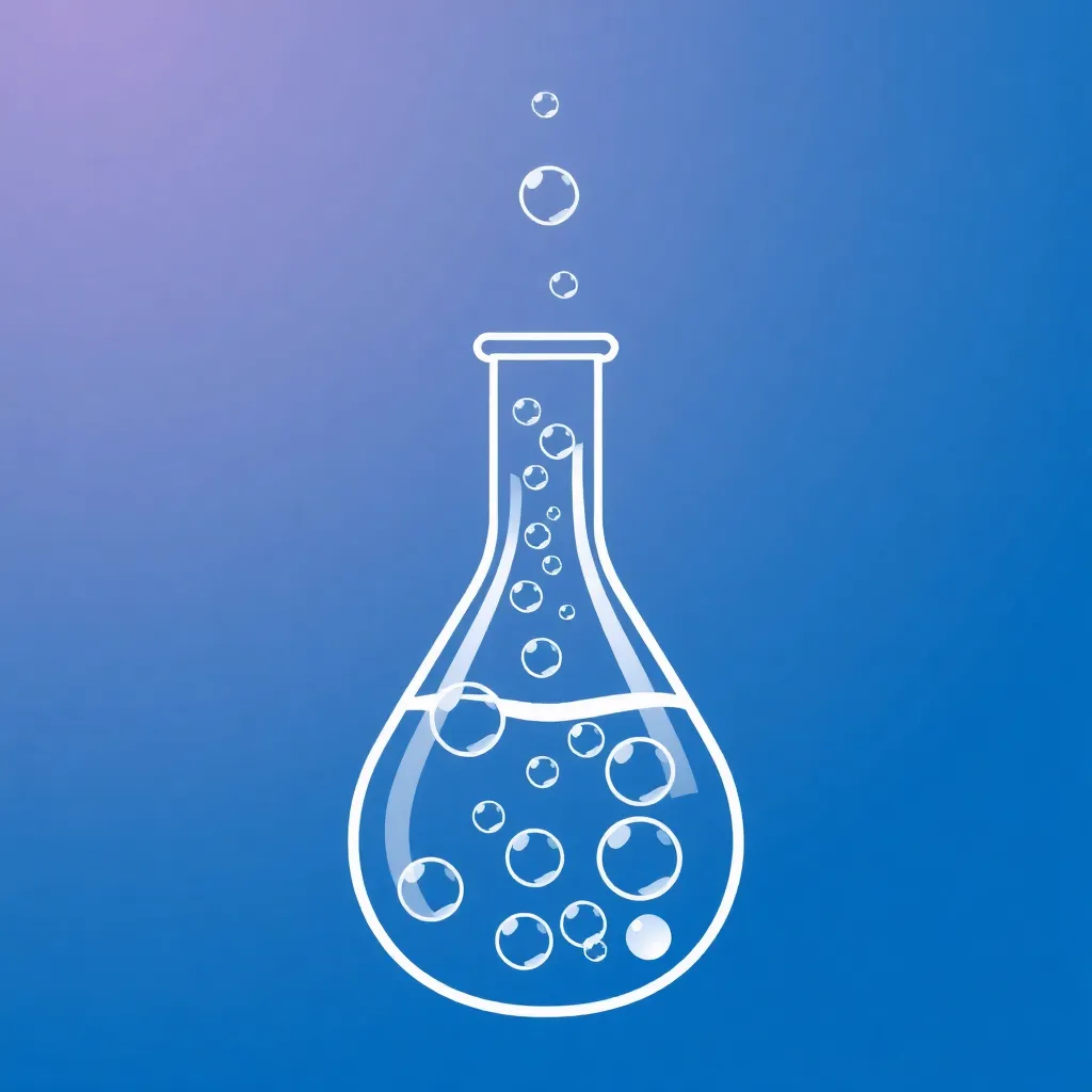 Icon of a lab flask with bubbles, representing free from toxins and heavy metals