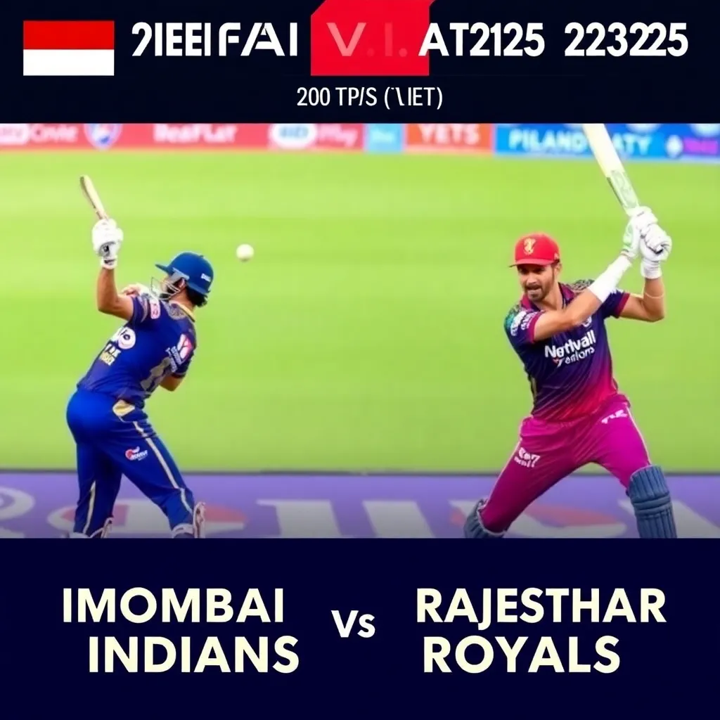 Mumbai Indians vs Rajasthan Royals IPL 2025 live match action with players on field