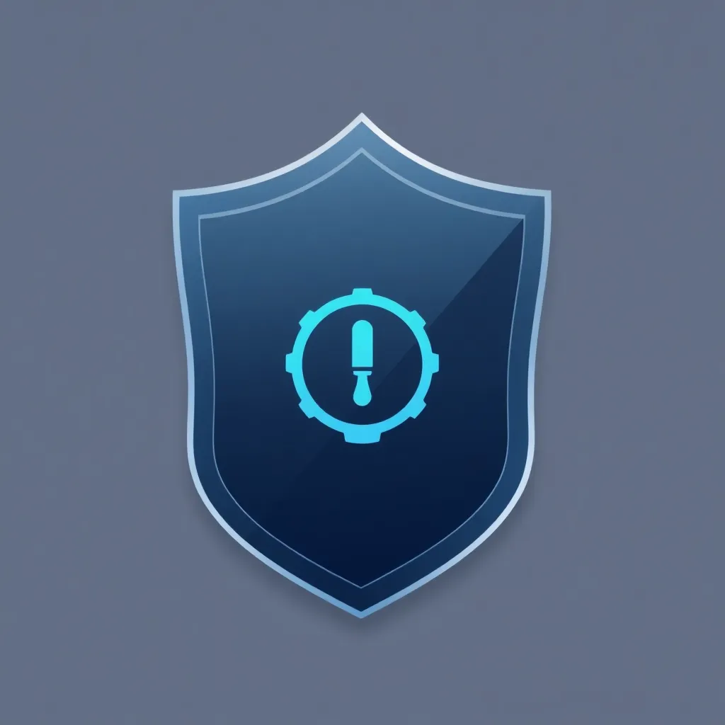 Icon representing incident response with a shield and alert symbol