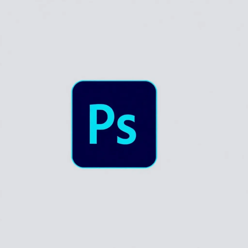 Adobe Photoshop logo, blue square with Ps letters