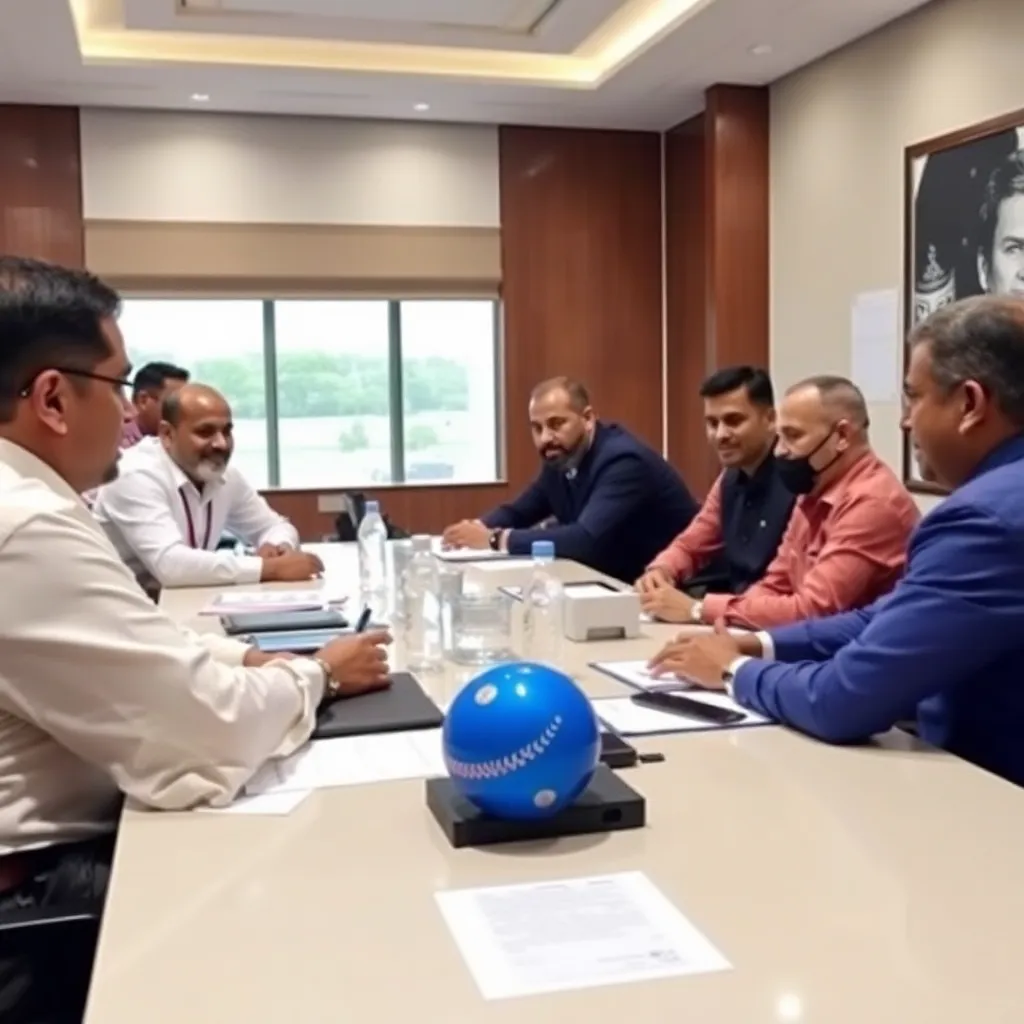 BCCI officials in a meeting discussing positive steps and strategies for IPL 2025 success