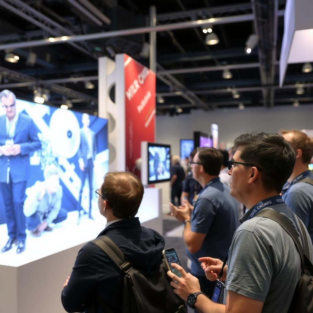 Attendees watching a live demo of computer vision technology at CVPR