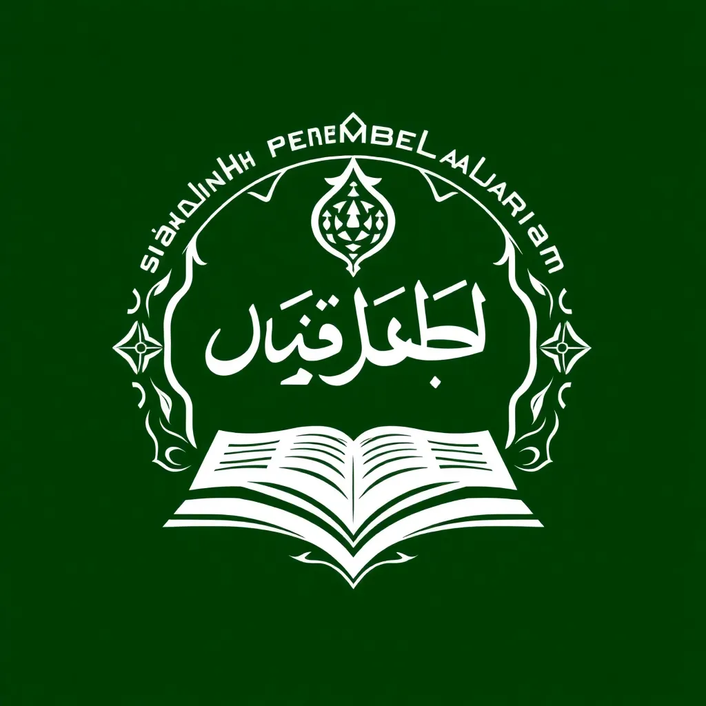 Logo Sekolah Pembelajaran Qur'an, huruf QS dengan ornamen kaligrafi