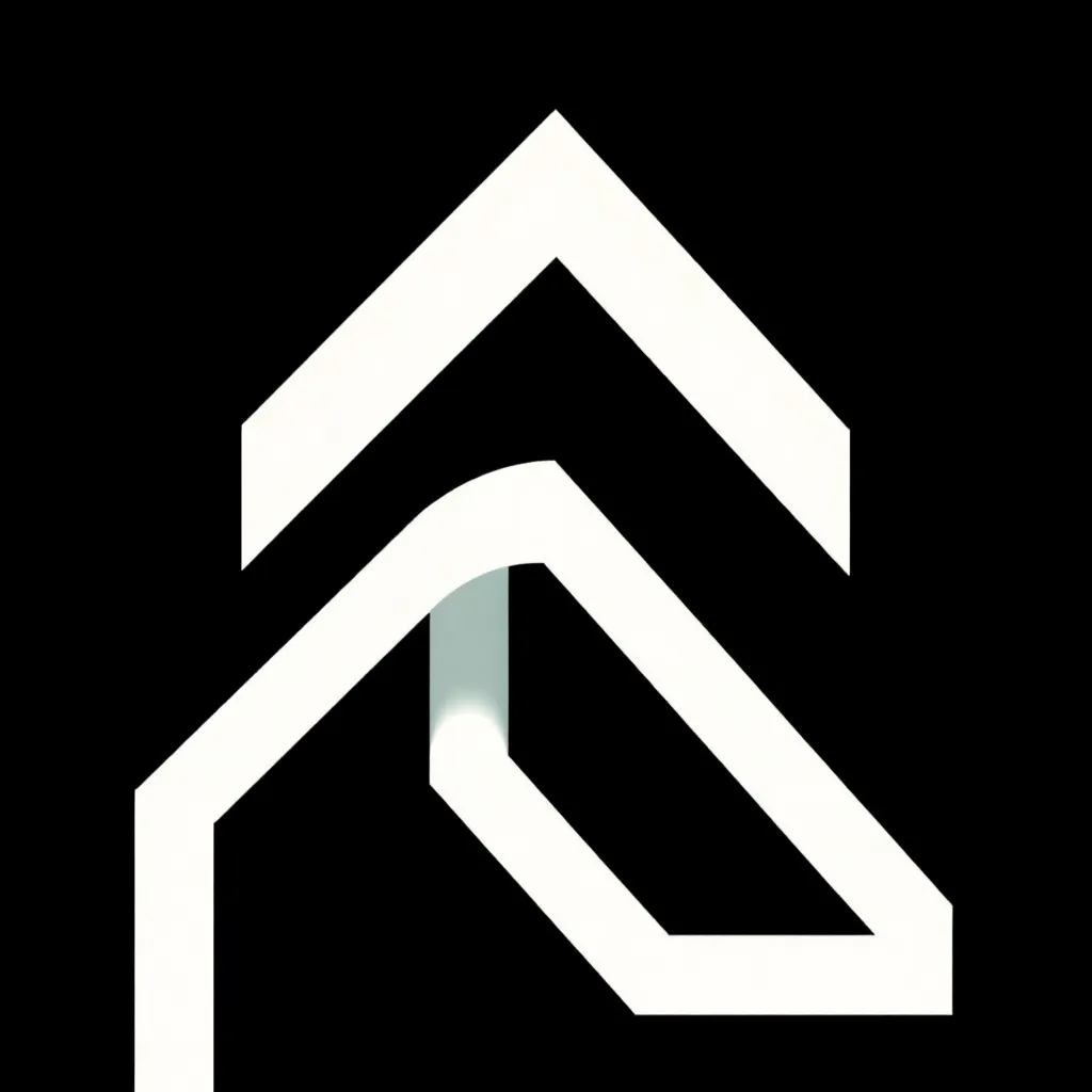 Album cover art showing abstract cyan and white geometric shapes on black background