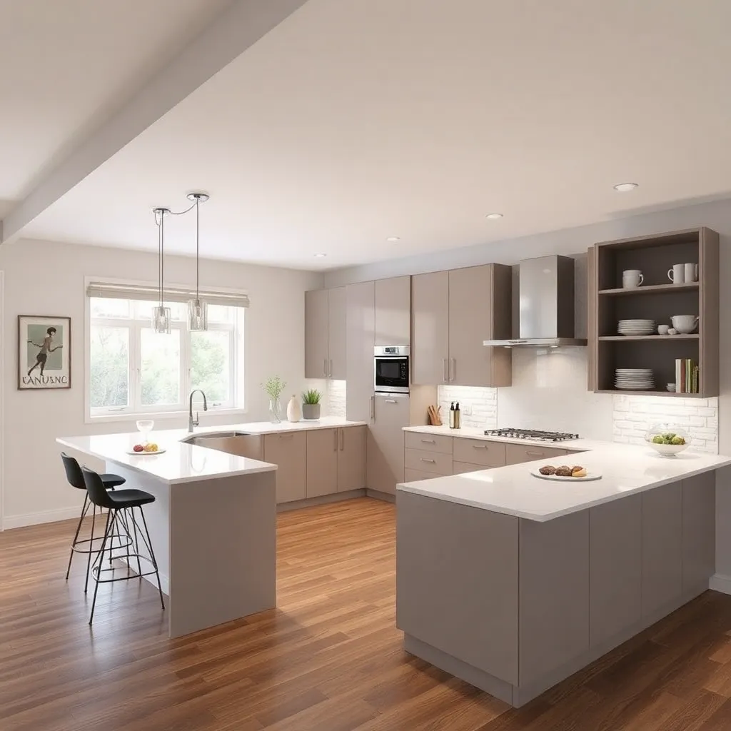 Image showing U Shape Kitchen Design Ideas with a modern kitchen and U shaped counters