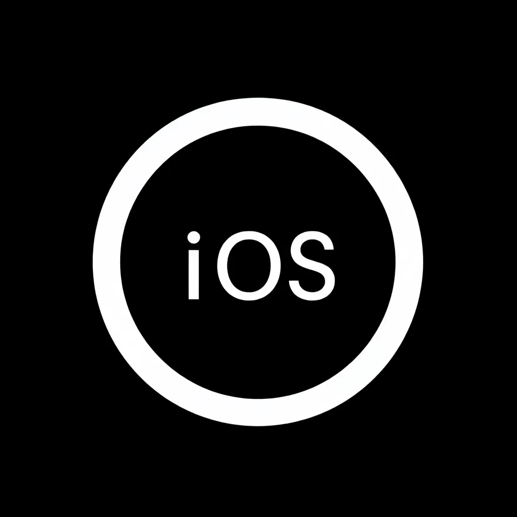 iOS logo white on black background