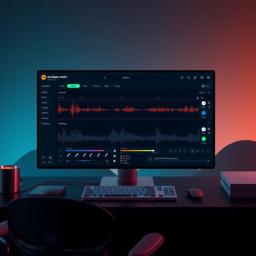 SoundScape Creator interface with AI-powered audio content generation