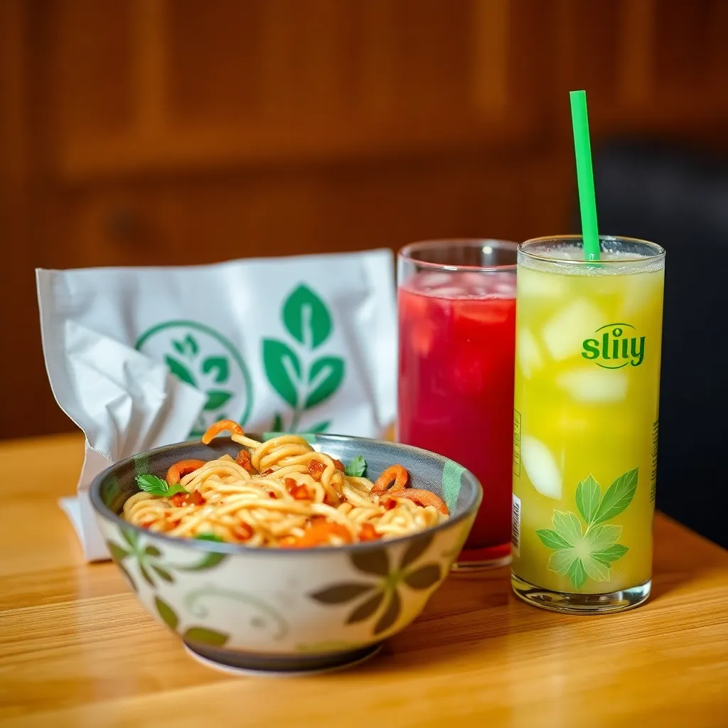 Special meal package with noodles and juice