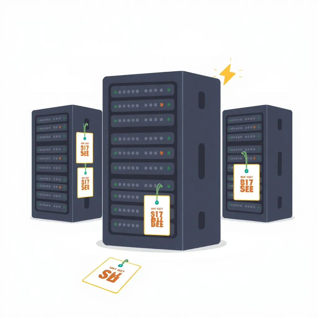 Clean modern illustration of BDIX hosting offers with servers and discount tags