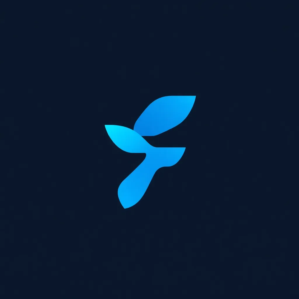 Icon representing Flutter with blue stylized F logo