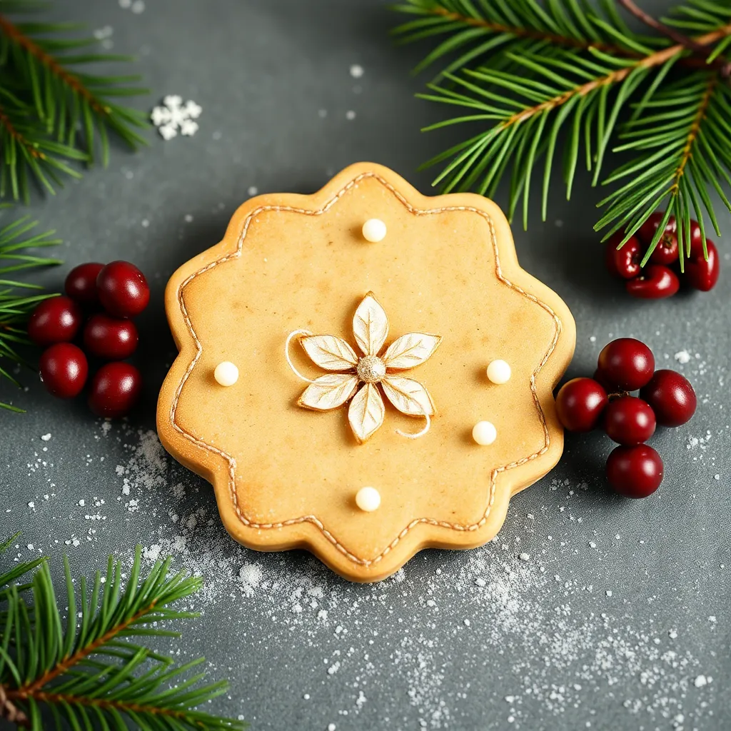Decorative cookie image in footer center left