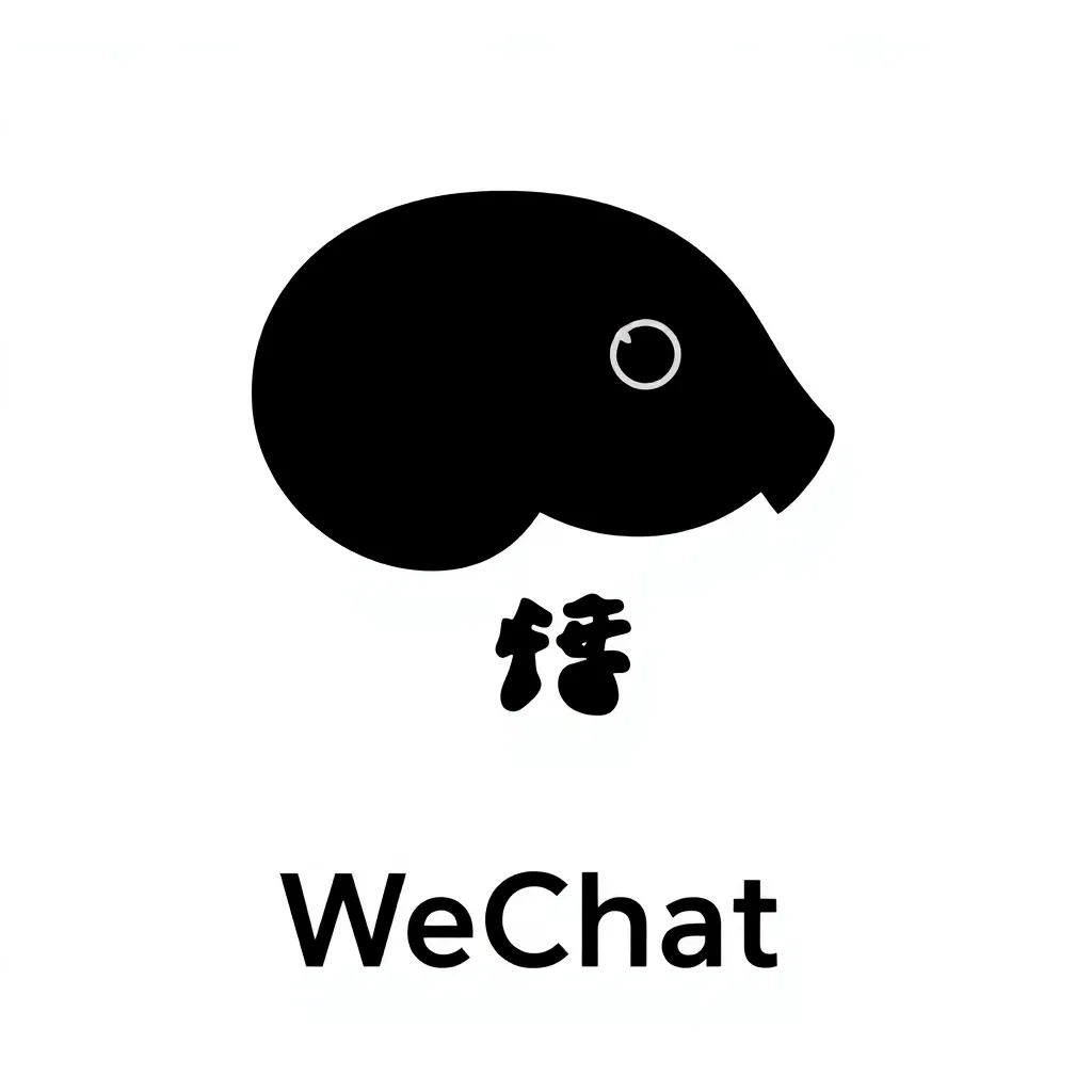WeChat logo black on white background
