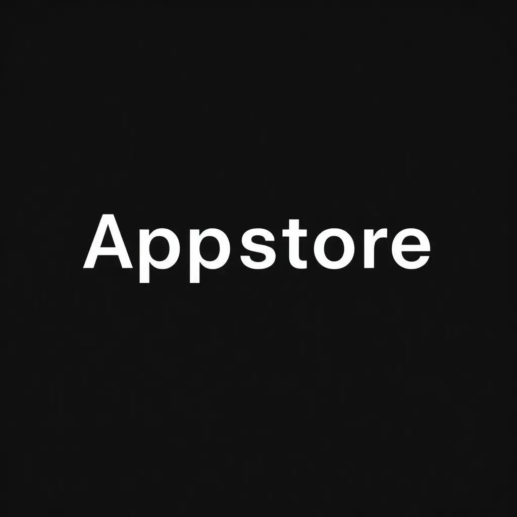 Apple Appstore icon black background with white text