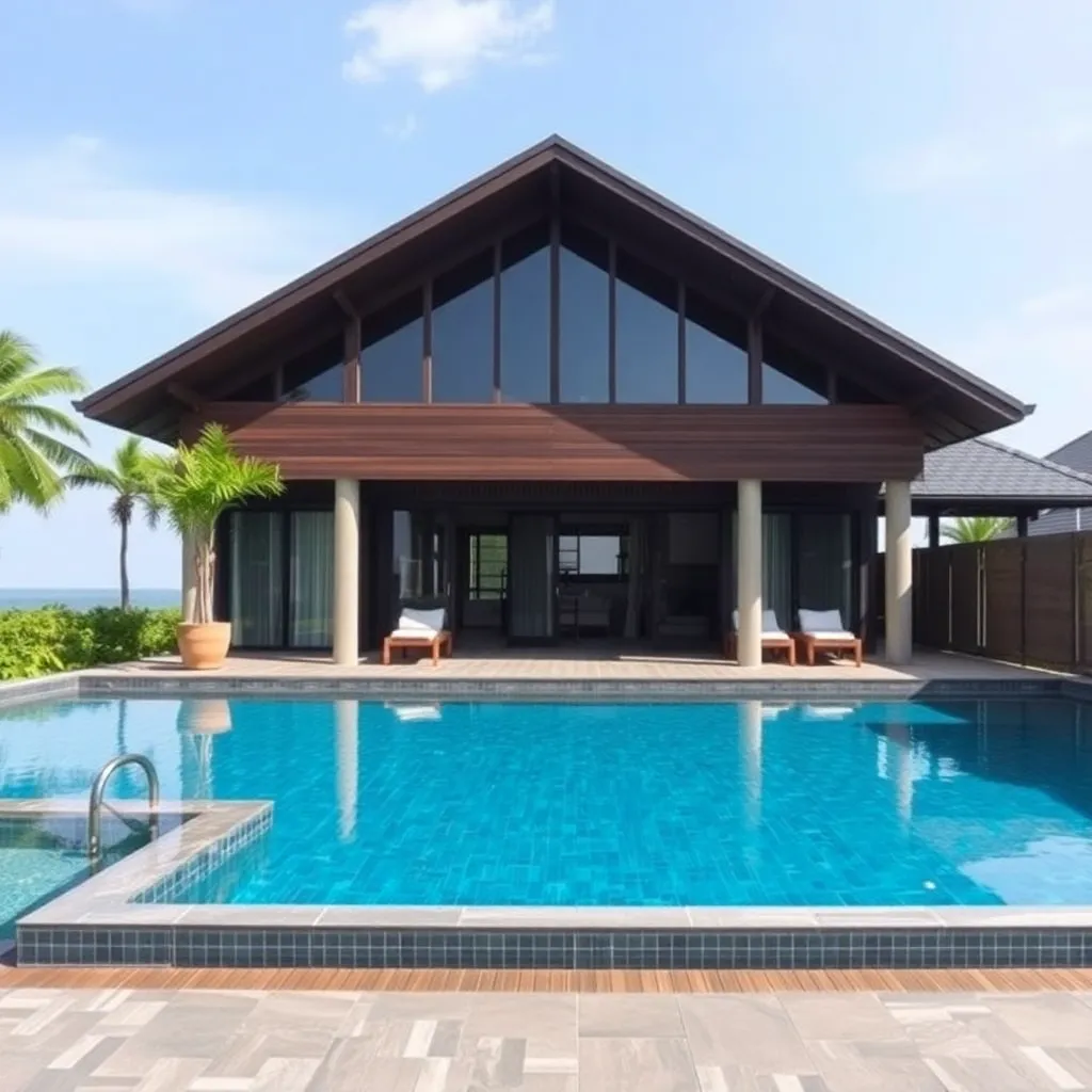 Kolam Renang Berdekatan with clear blue water and pool deck