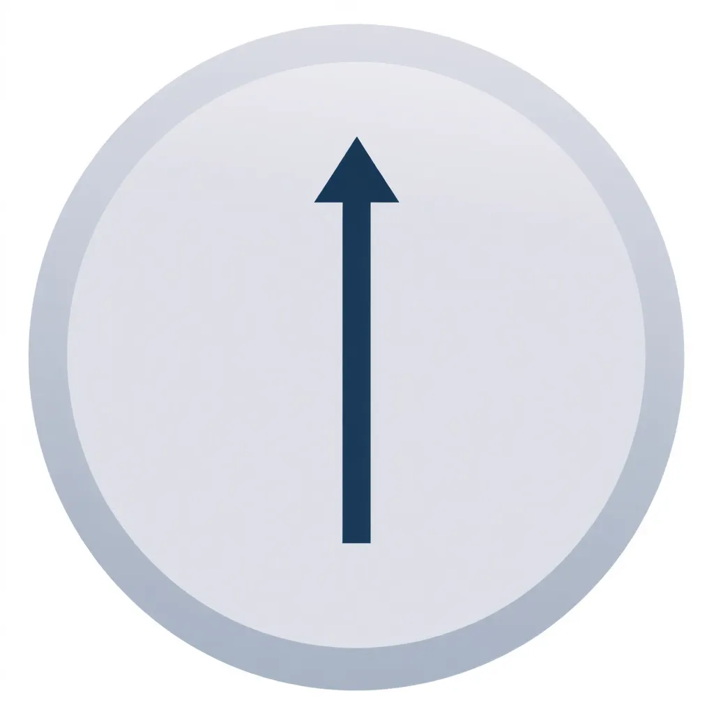 Icon showing depth measurement with vertical arrow in circle