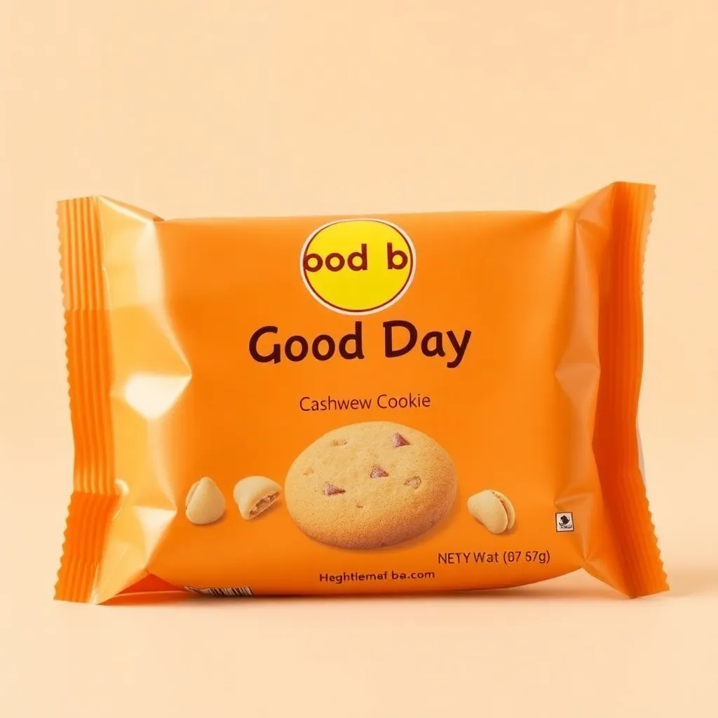 Good Day Cashew cookie pack in orange packaging