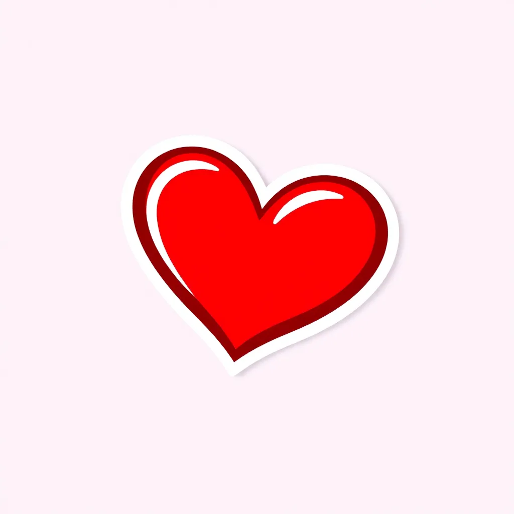 Heart emoji sticker, red heart symbol