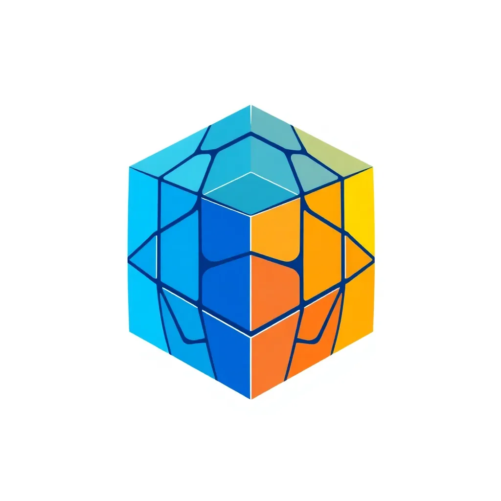 Webpack logo, blue cube