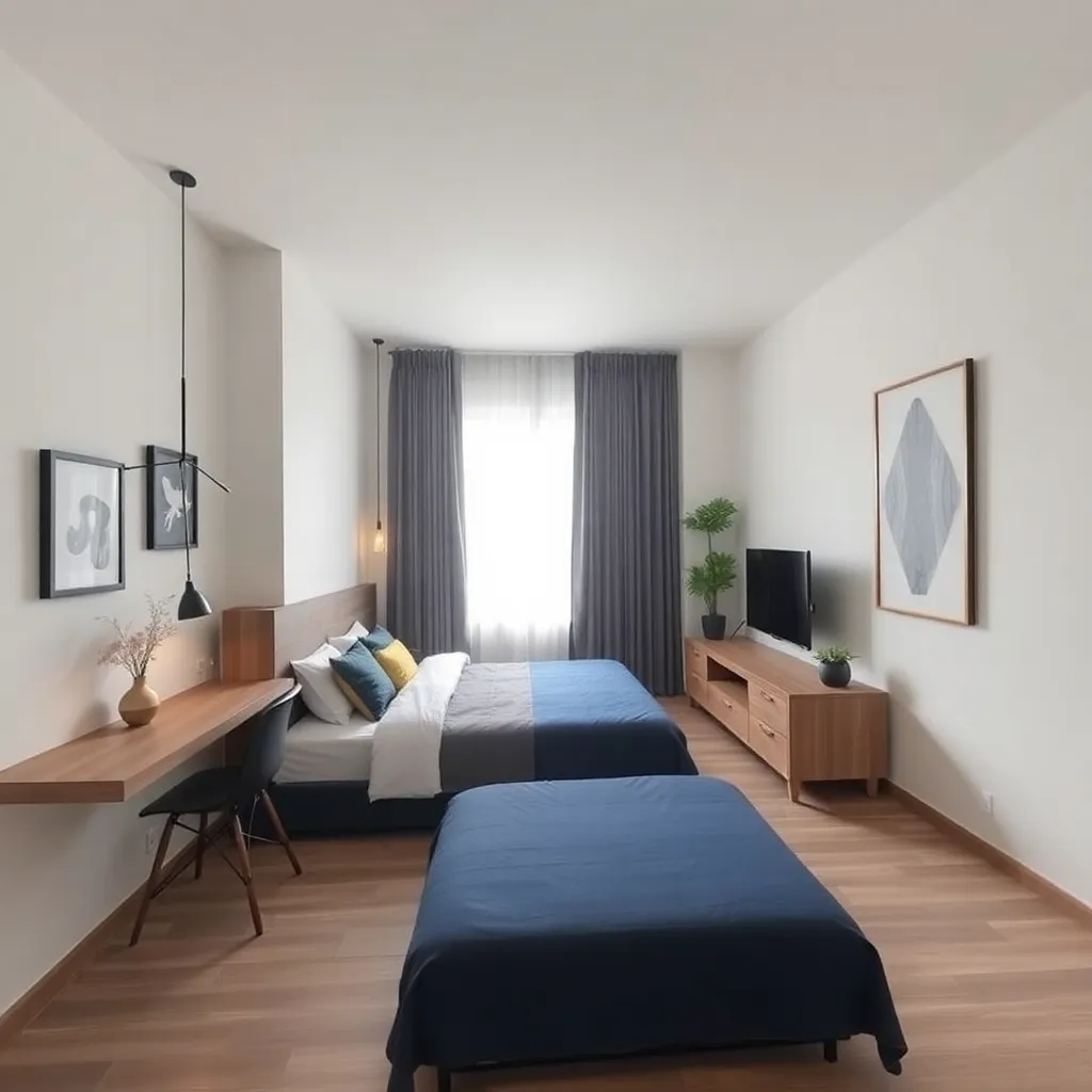 Bilik Tidur Utama with modern decor and natural light coming through window