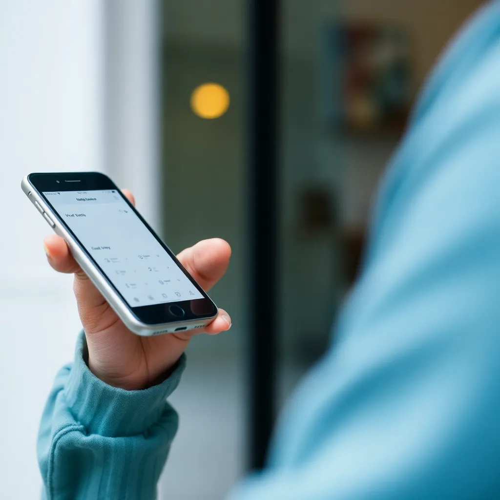 Image of a person using a mobile banking app