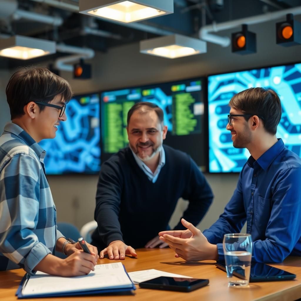 Researchers working on sustainable AI development