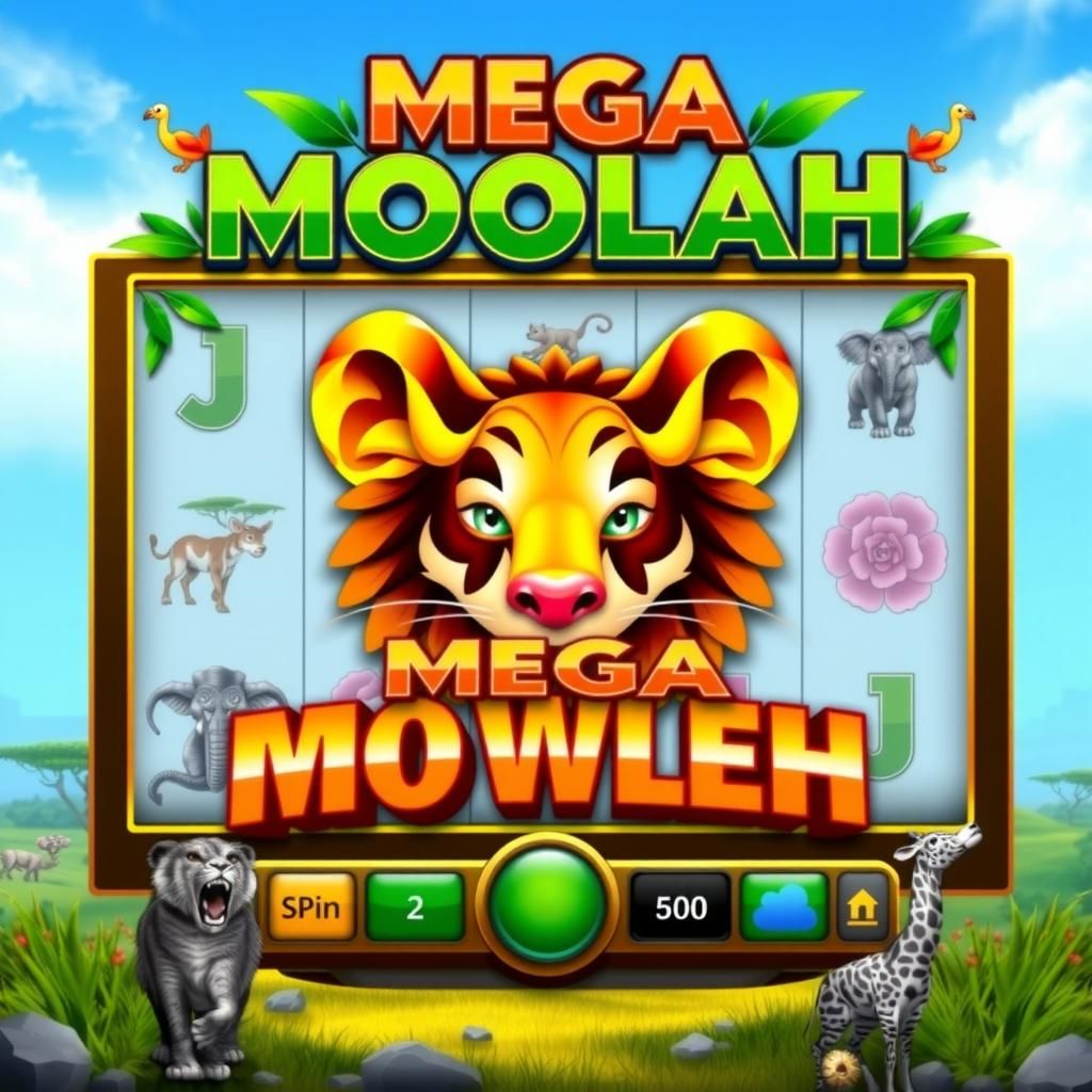 Mega Moolah slot game with African wildlife theme