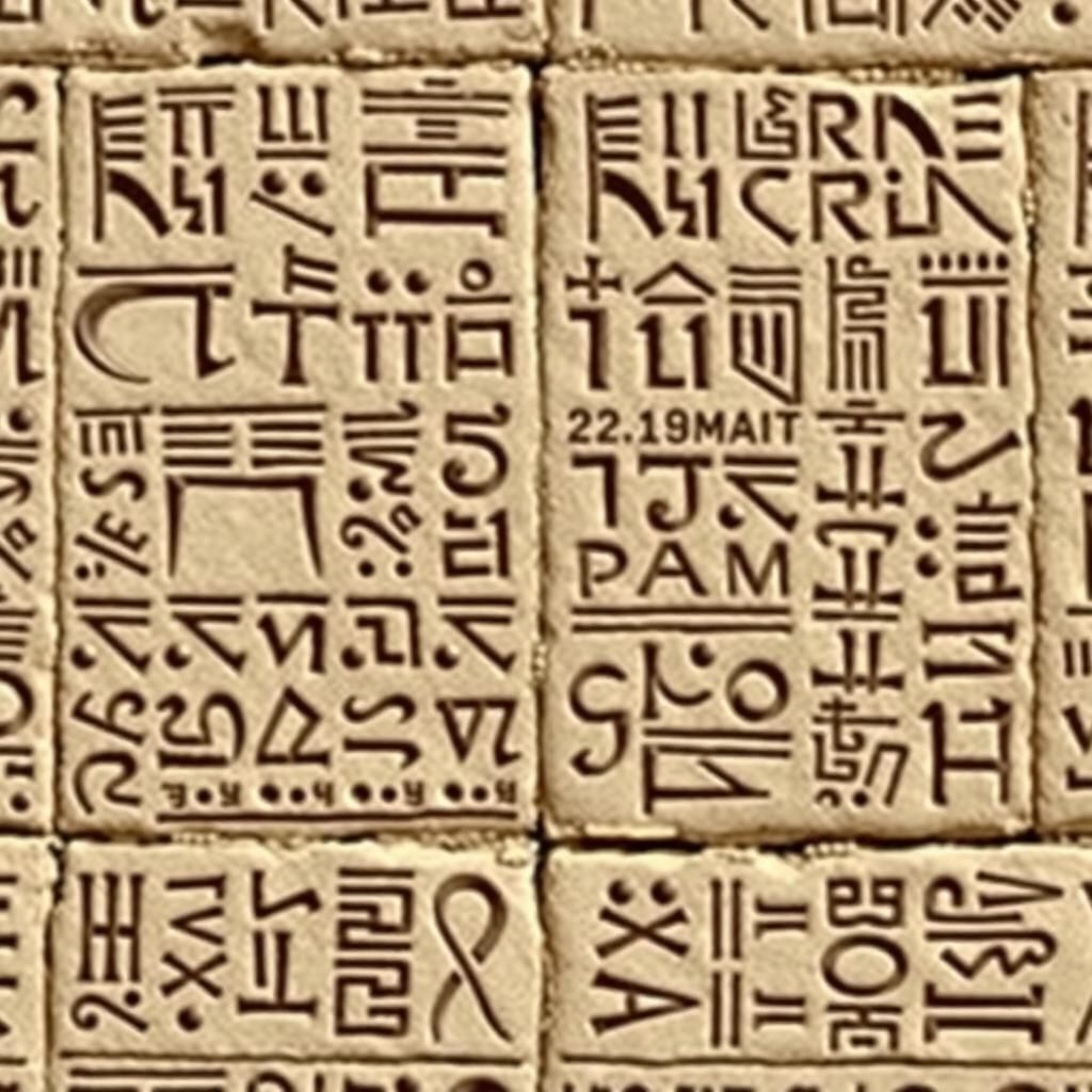 Ancient scripts on stone tablets