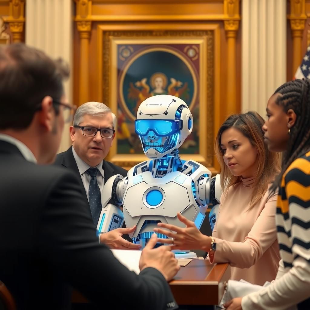 Government officials discussing AI regulations