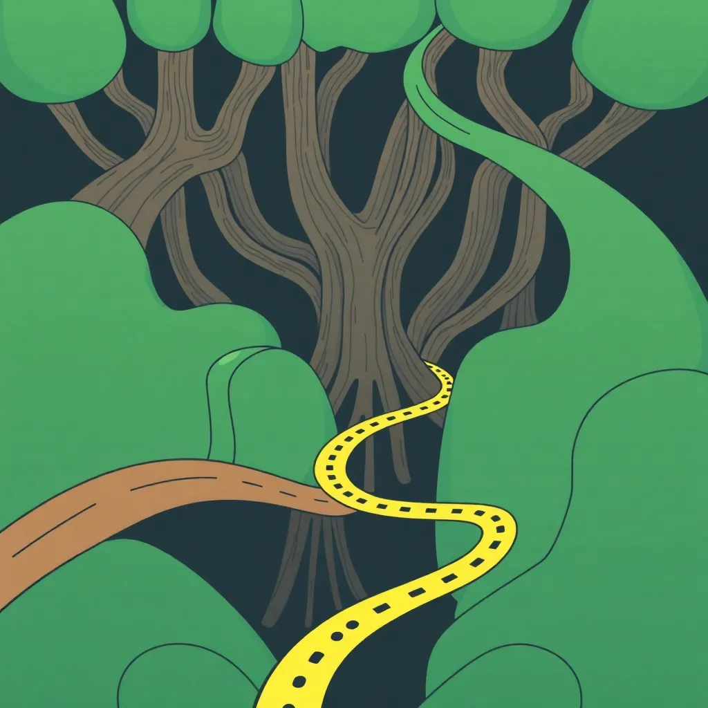 Illustration of a backtracking algorithm exploring different paths