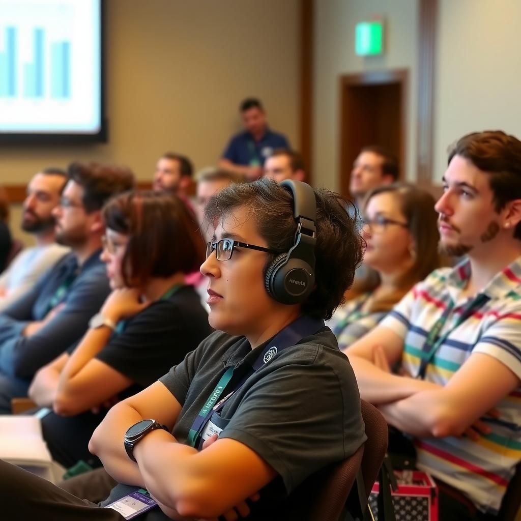 Attendees watching a presentation on data mining at KDD conference
